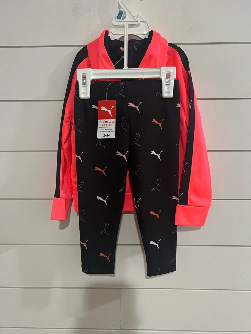 Puma Ignite Pink 2-Piece Track Zip Hoodie & Legging Set - Picture 2 of 3